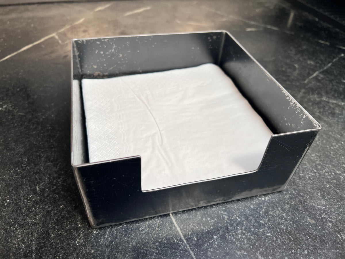 Square steel napkin holder