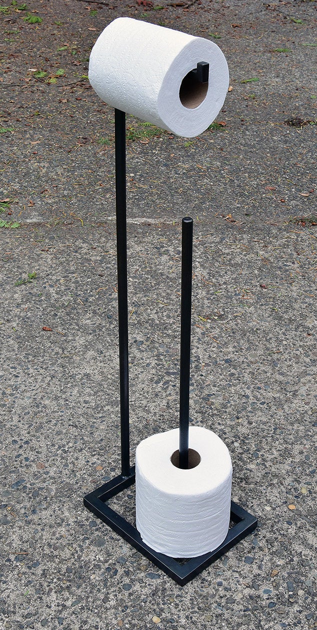 Floor Standing Steel Toilet Paper Holder with Roll Storage