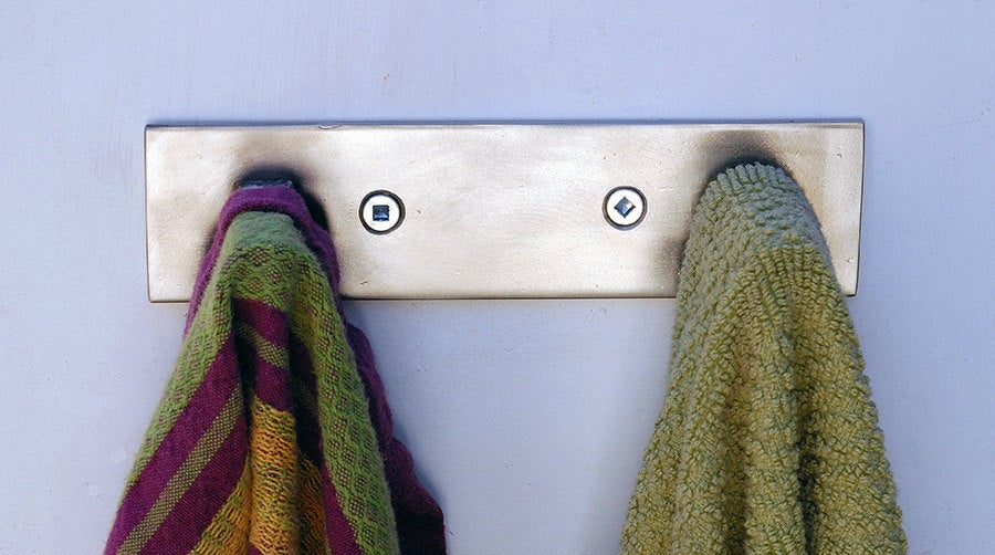 Towel Rack, Two Pegs, for Bath or Kitchen
