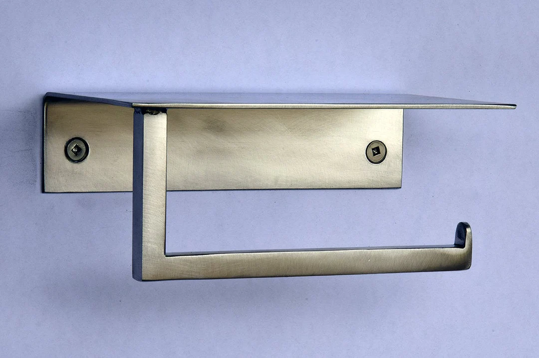Modern Bathroom Upgrades in LA and Seattle: Steel Toilet Paper Holder with A Shelf