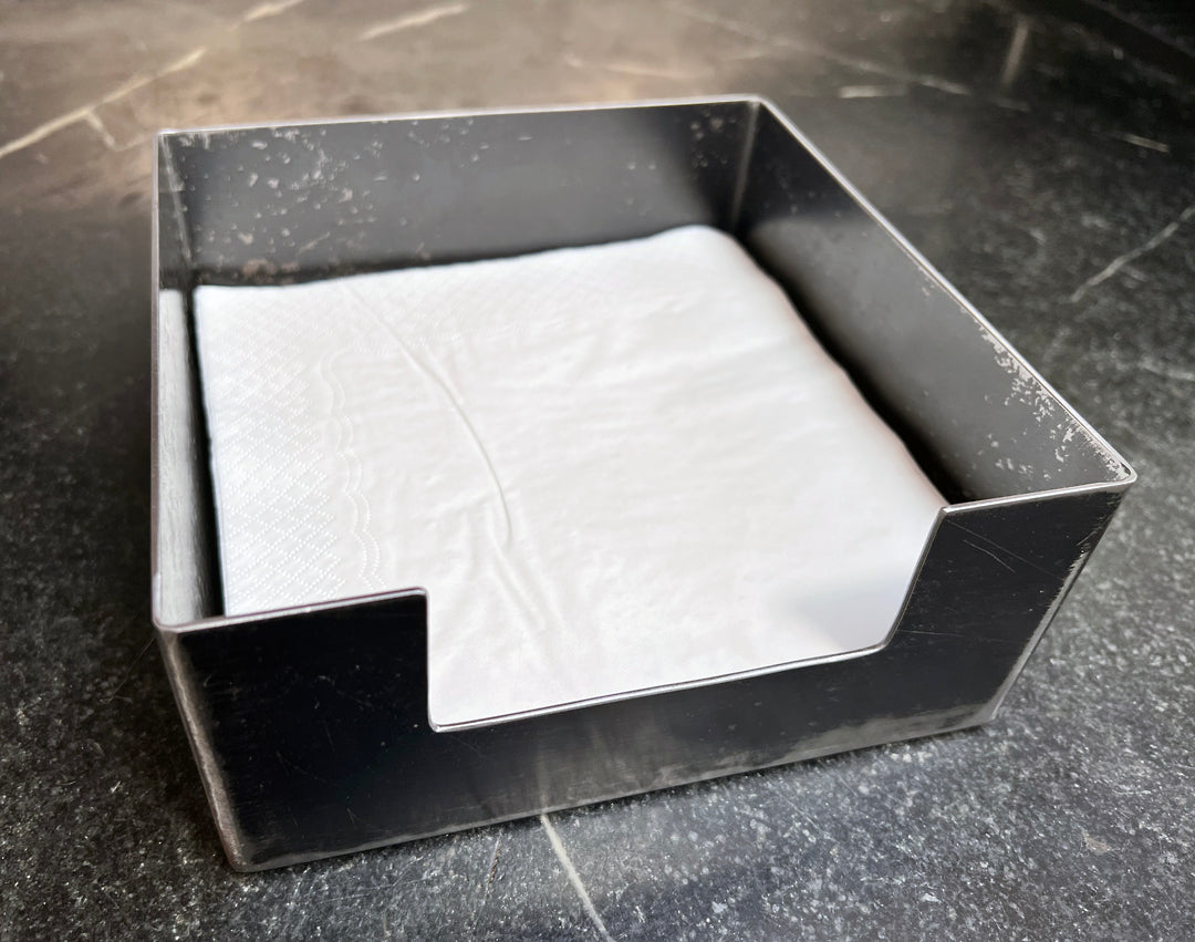 Square steel napkin holder