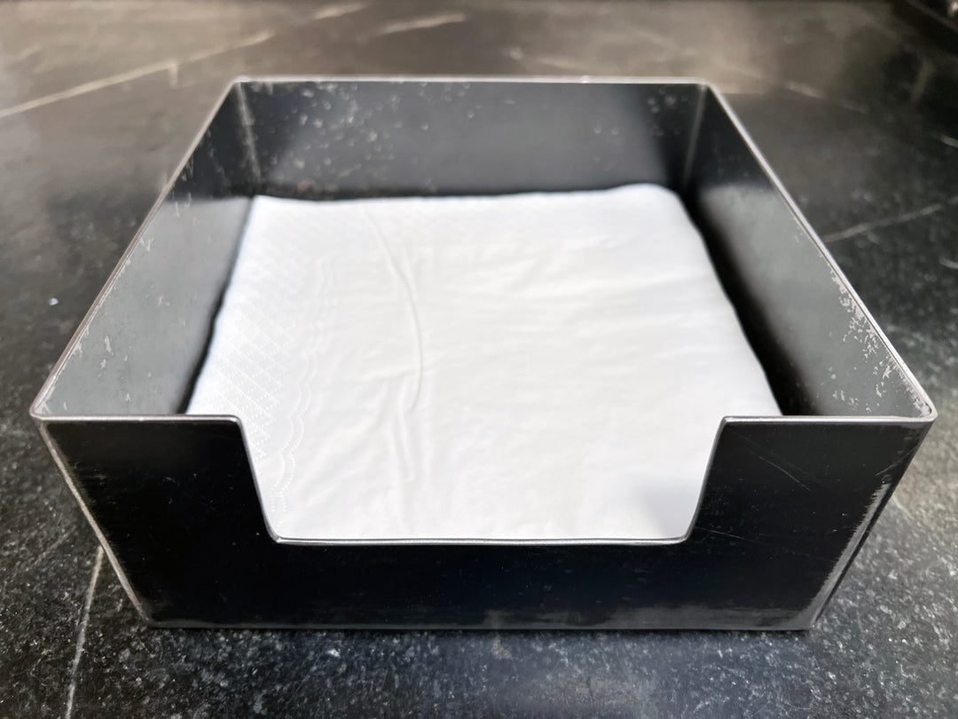 Square steel napkin holder
