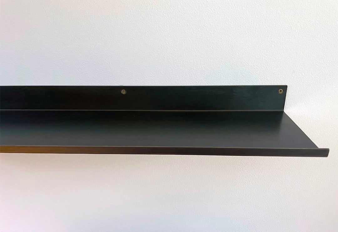 bent sheet steel shelf, kitchen or bathroom industrial style shelf 2"h x 7"w x 24"l