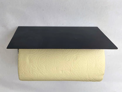 Steel shelf with paper towel holder