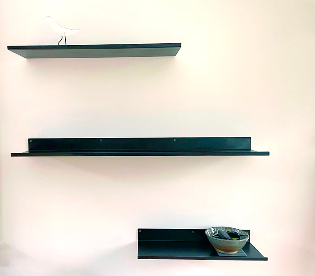 bent sheet steel shelf, kitchen or bathroom industrial style shelf