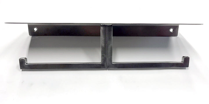 double steel toilet paper rack with shelf