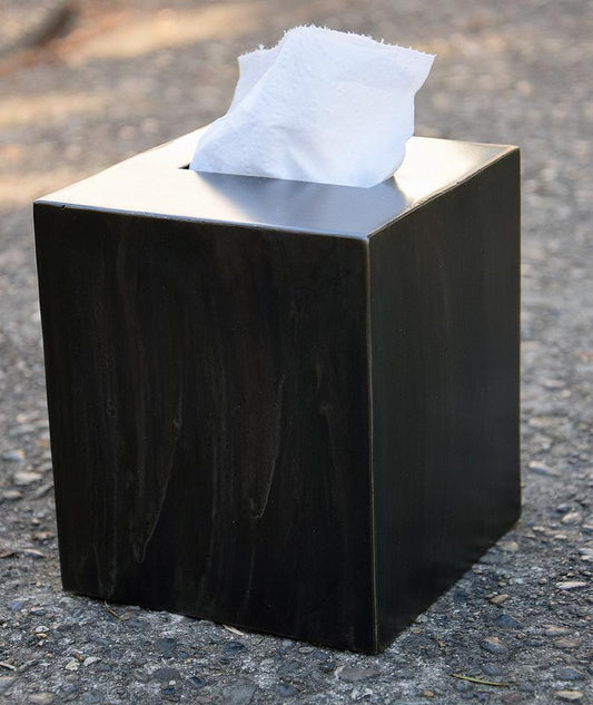 Raw Steel Tissue Box Cover