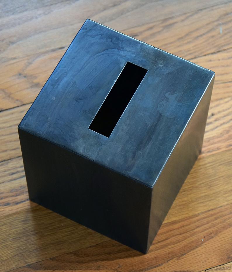 mDesign Metal Square Tissue Box Cover for Bathroom - Black