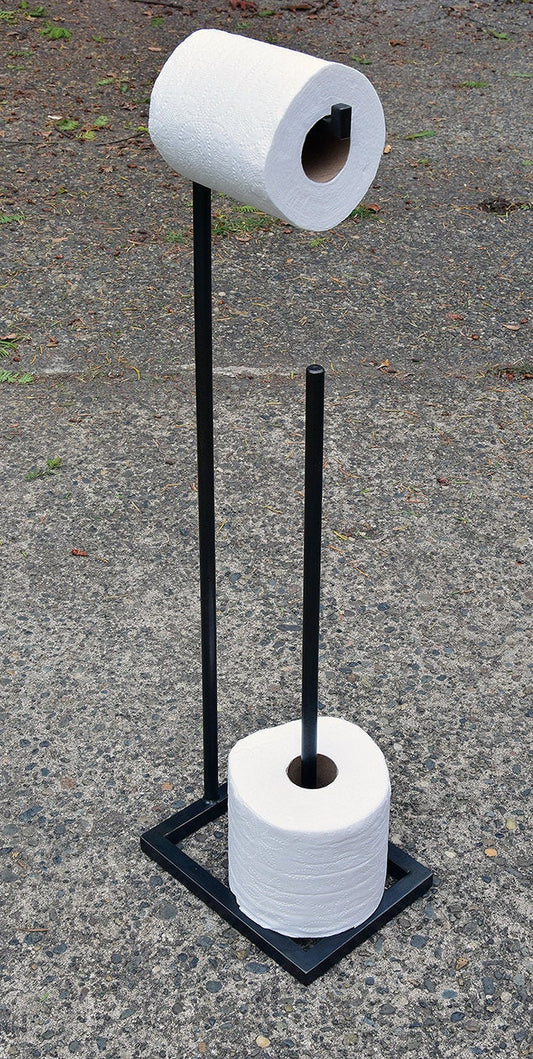 free standing toilet paper holder with roll storage