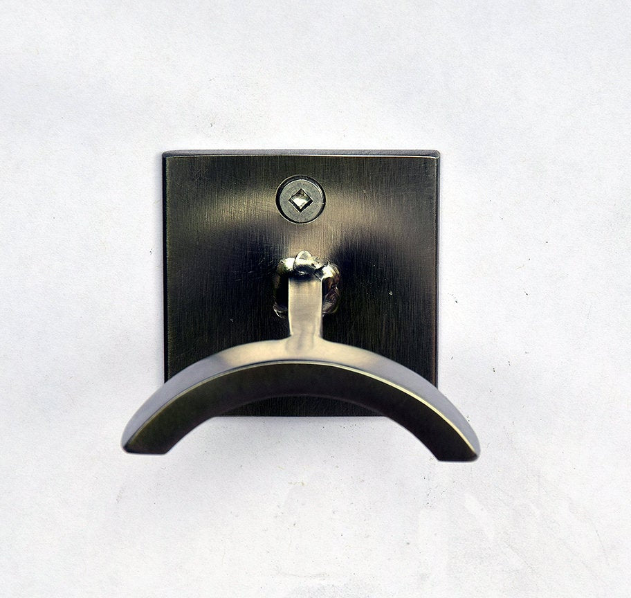 curved steel towel / robe hook 2 x 2 series , steel towel hanger dark brushed steel