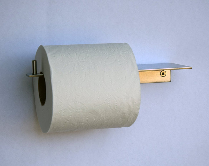 toilet paper holder with small shelf
